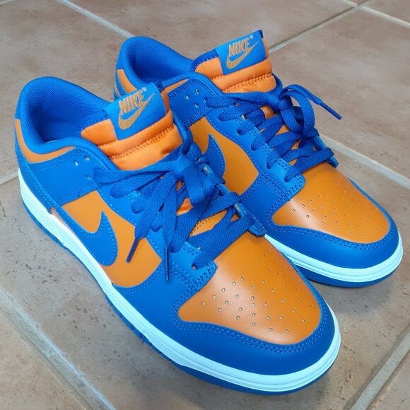 Size 9 Dunk Low Knicks Blue and Orange Nike Sneakers DV0833-800 - Picture 1 of 9